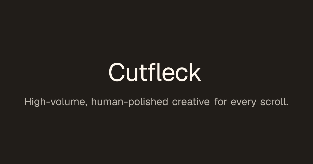 Cutfleck — Use paid creative to test the hook. Let SEO inherit the survivors. Less guessing, fewer…